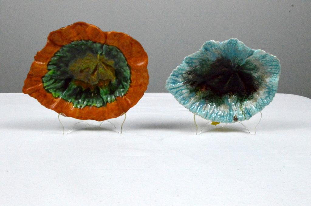 Pair of Majolica Begonia Plates (1 of 7)
