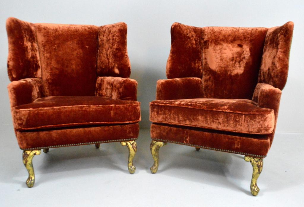 Pair of George III Style Wingback Armchairs (1 of 6)
