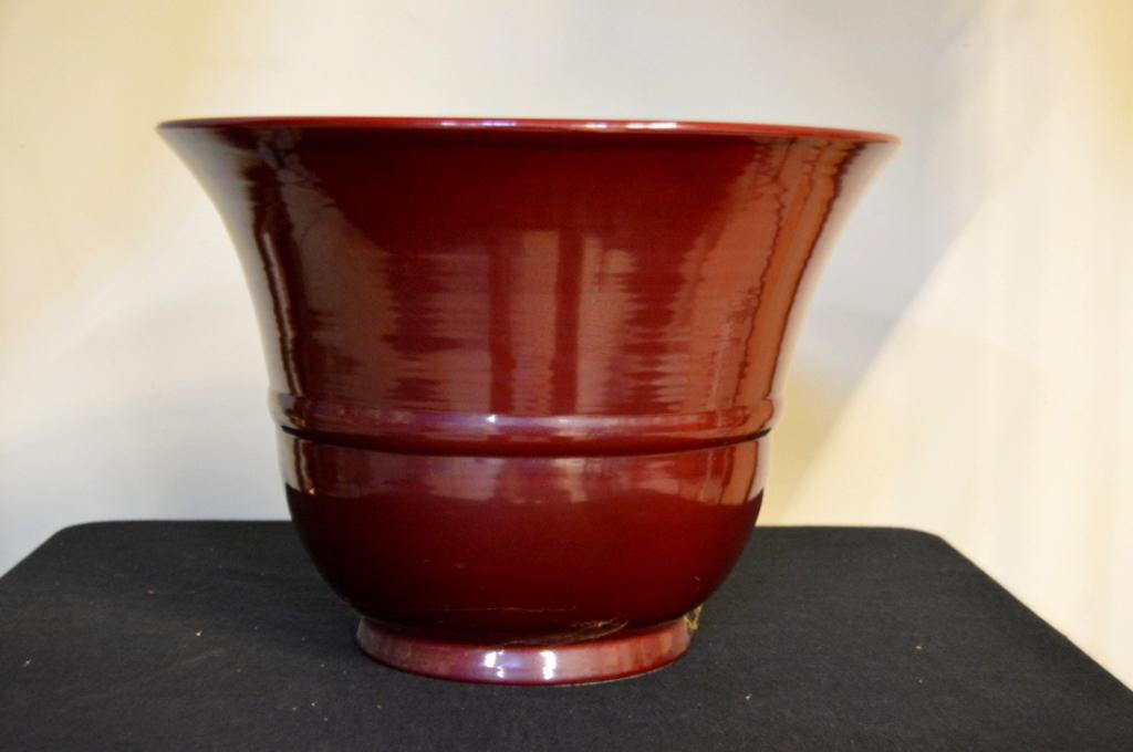 Sang de Boeuf Planter: With a glazed interior .... no hole in bottom