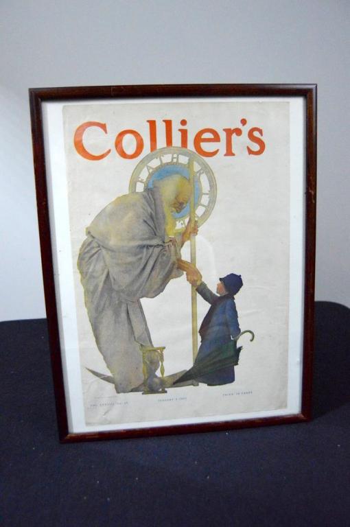 Maxfield Parrish (1870-1966), Father Time: Collier's Magazine cover January 5, 1907. Frame: 16.5 x 12.5 in.