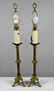 Pair of Faux Candlestick Brass Lamps
