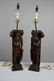 Pair of Wood Figural Lamps
