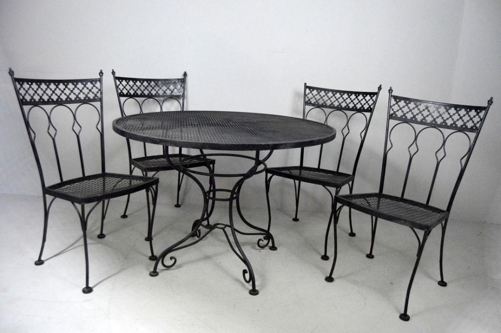 Seven Piece Wrought Iron Garden Suite (1 of 8)