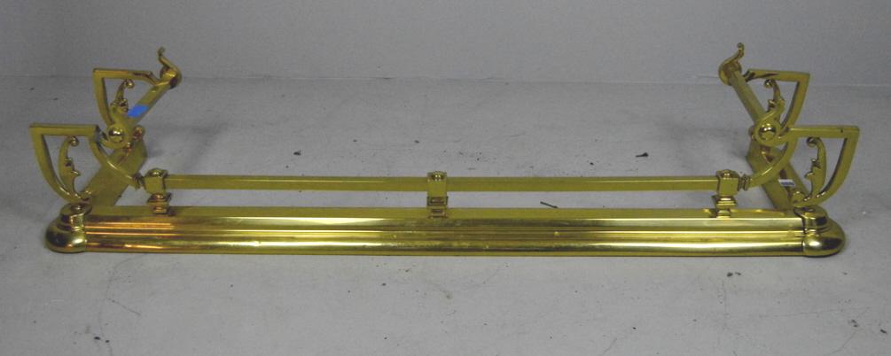 Brass Fireplace Fender: 10 x 55 x 15 in.