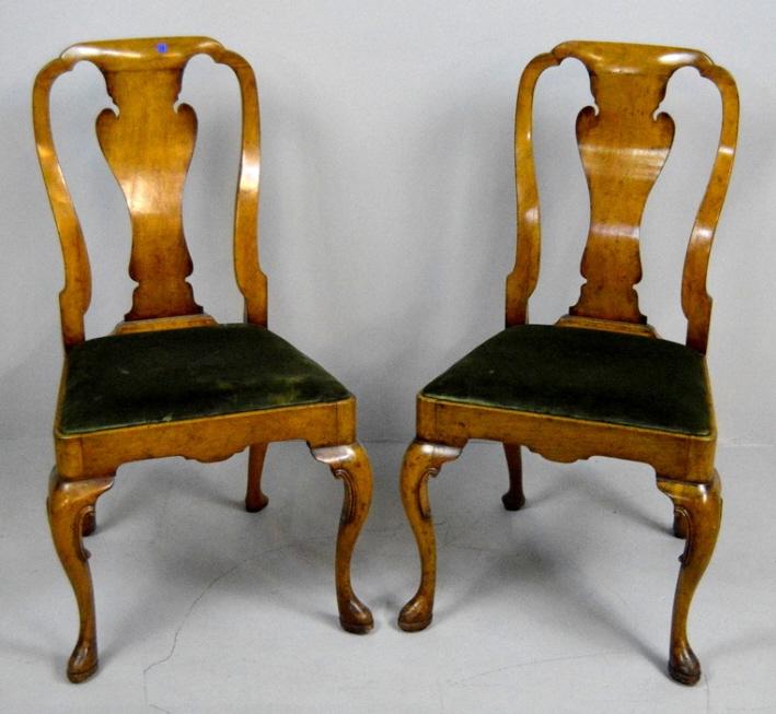 Pair of Queen Anne Style Sidechairs, Circa 1840 (1 of 18)