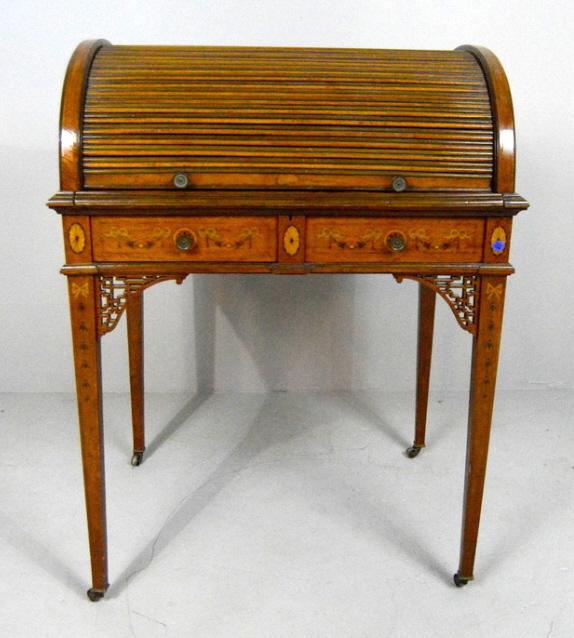 George III Style Tambour Roll Top Desk (1 of 15)