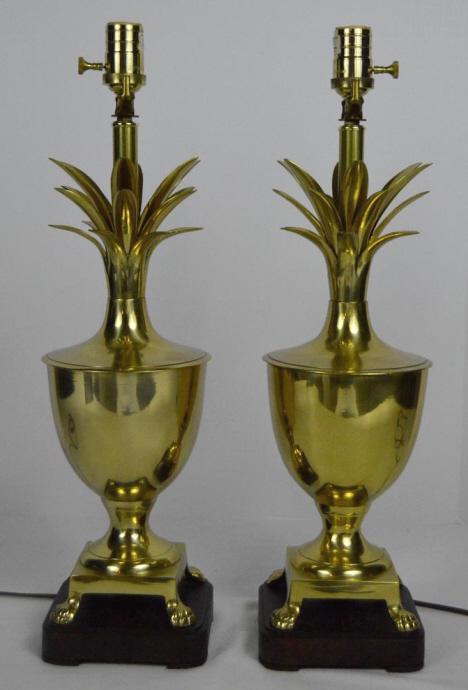 Pair of Brass Pineapple Lamps by Heyward House (1 of 7)