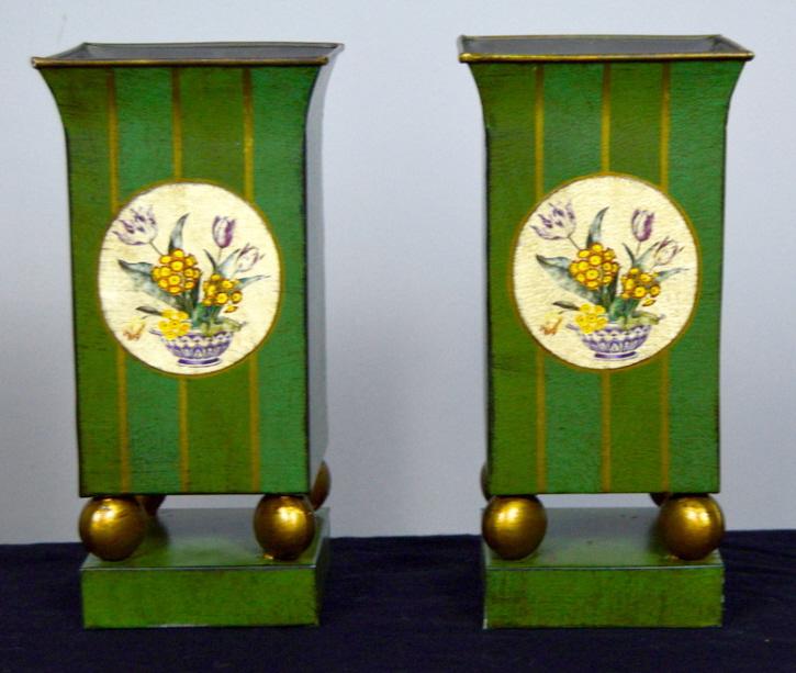 Pair of Tole Planters (1 of 8)