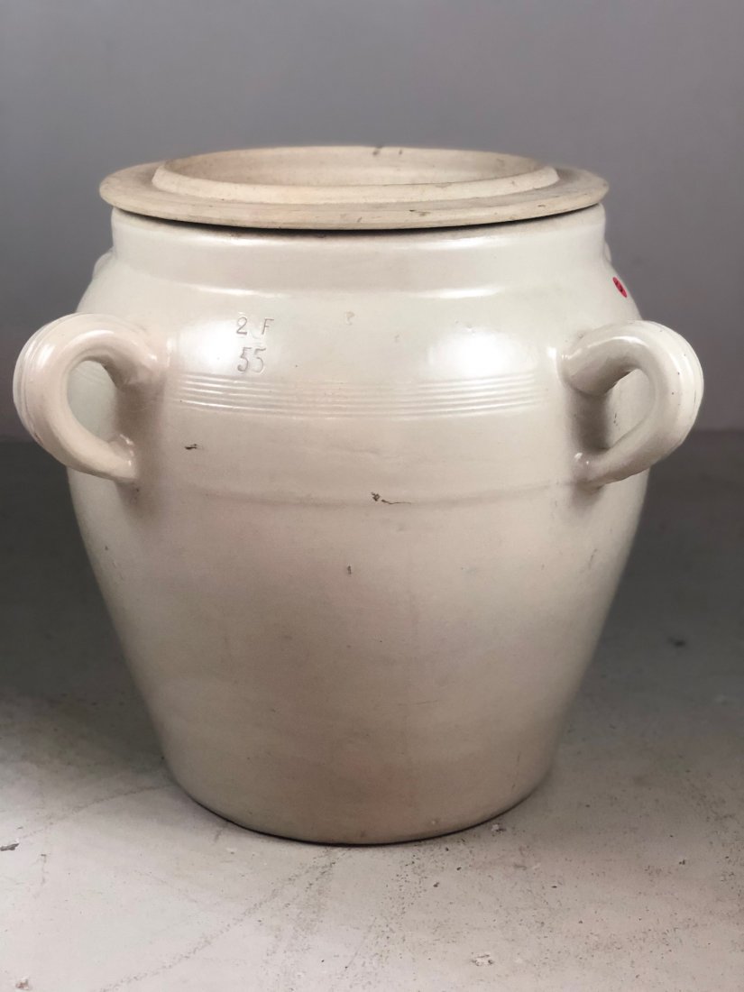 French Stoneware Covered Storage Jar (1 of 6)