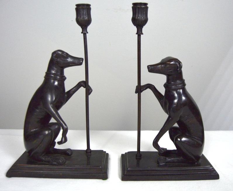 Pair of Greyhound Candlesticks (1 of 6)