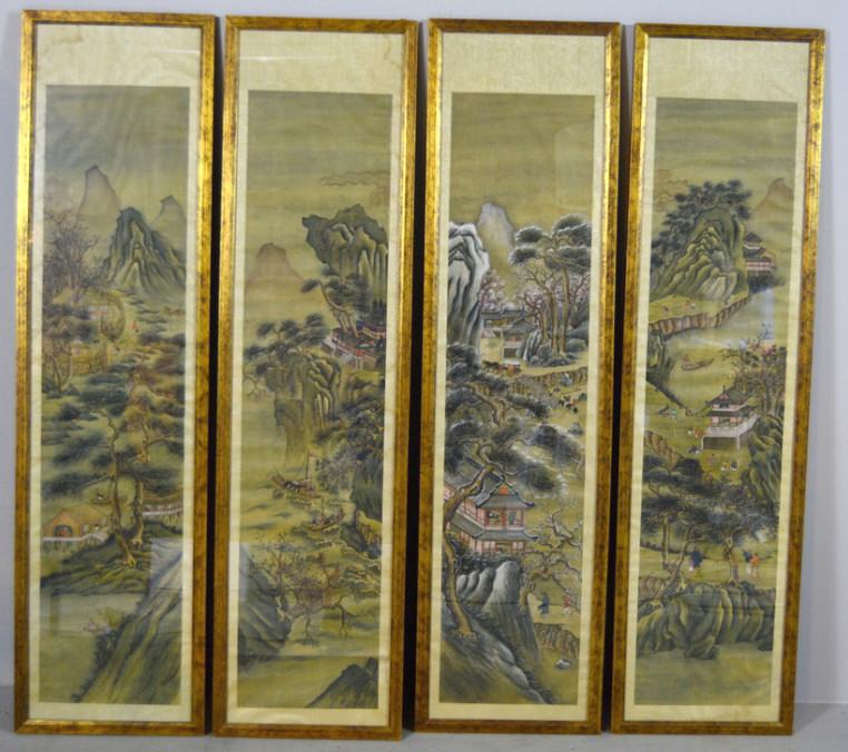 Four Chinese Landscape Scrolls (1 of 10)