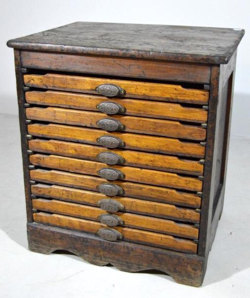 Antique Oak Flat-File Cabinet (1 of 14)