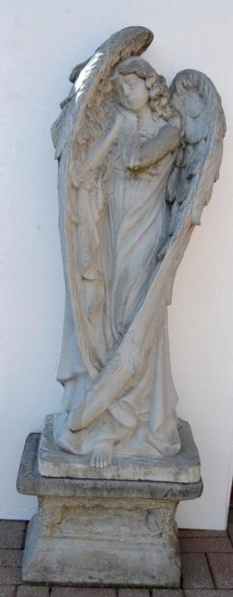 Sleeping Angel on Pedestal Garden Statue (1 of 7)