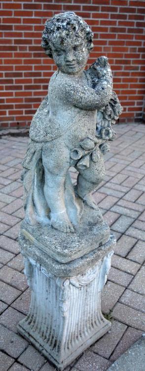 Cherub Holding Flowers Garden Statue (1 of 5)