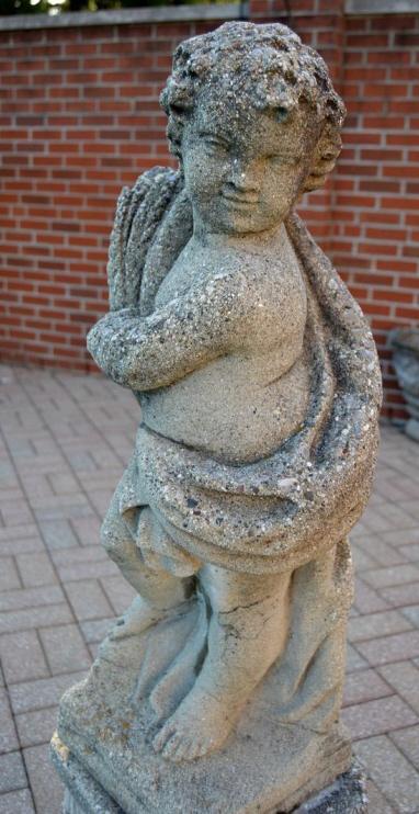 Cherub Holding Robe Garden Statue (1 of 4)