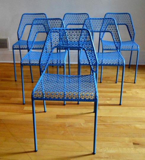 Six (6) Blu Dot Hot Mesh Armchairs, Simple Blue (1 of 8)