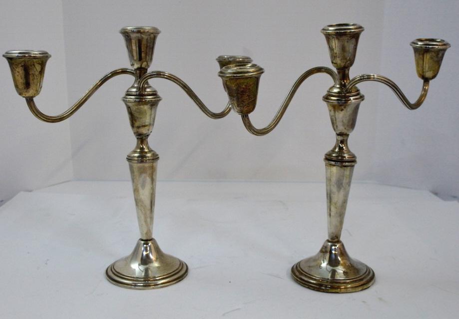 Pair of Gorham Sterling Three Light Candelabra (1 of 5)