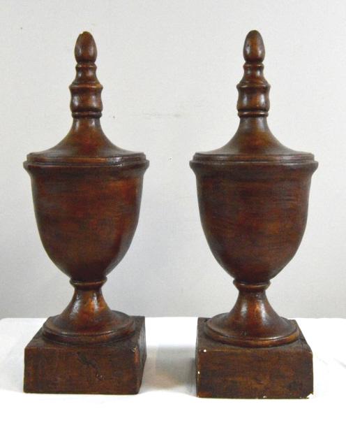 Pair of Brown Painted Decorative Urns (1 of 5)