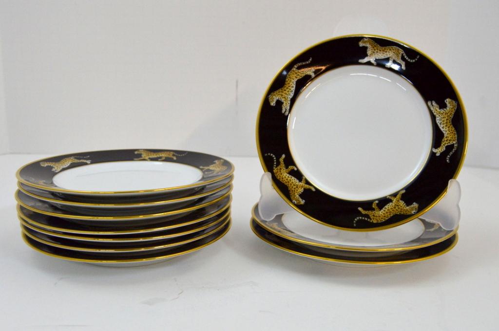 Ten Lynn Chase "Jaguar Jungle" Bread Plates: Each 6.5 in. diameter. NOTE: Excellent Condition