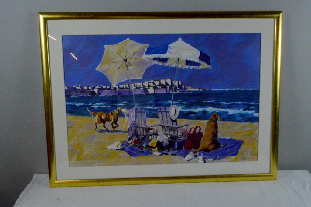 Aldo Tunos, Lithograph, Beach Scene (1 of 6)