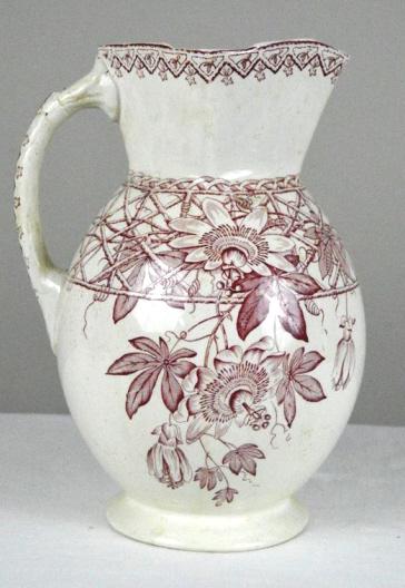 Large Red Transferware Pitcher (1 of 6)