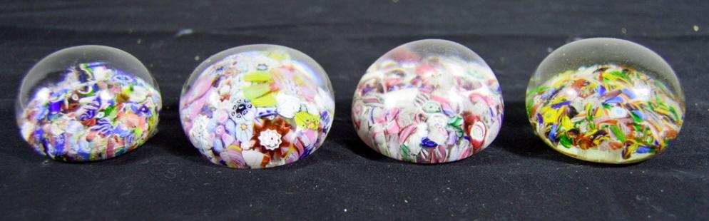Four Millefiori Paperweights (1 of 4)