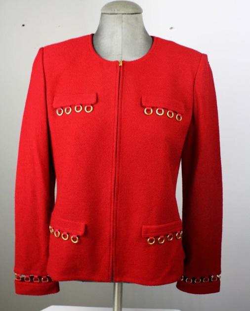 St John Collection Red Knit Jacket (1 of 7)