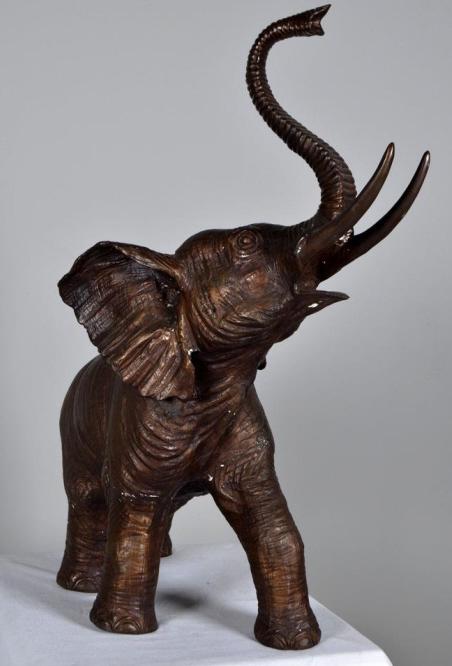 American 20th Century School, Bronze Elephant: Untitled(Bronze Elephant) Bronze 30.5 x 29 x 11 in. Condition: No apparent flaws Property of Anthony French. Sr.