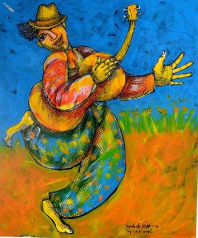 Charles Bibbs (American, 20th Century): Joy Luck Girl, 2006 Giclee print Signed lower right, titled "Joy Luck Girl" Image: 11 x 9 in.; Frame: 18.25 x 16.5 in. Matted and glazed in natural wood frame Condition: No apparent flaws Property of