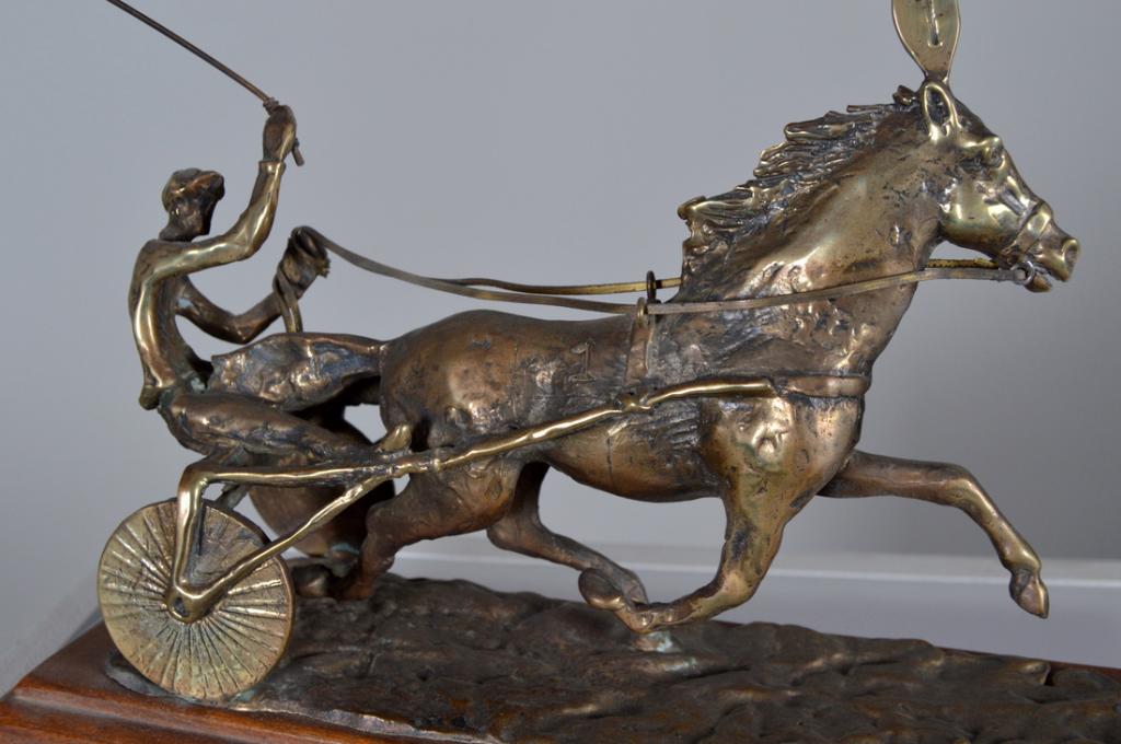 Ed Hamilton (American, B. 1947): Trotter,1987 Cast brass on mahogany pedestal Signed and dated in cast 9 x 12 x 4 in. Condition: No apparent flaws Property of Anthony French. Sr.