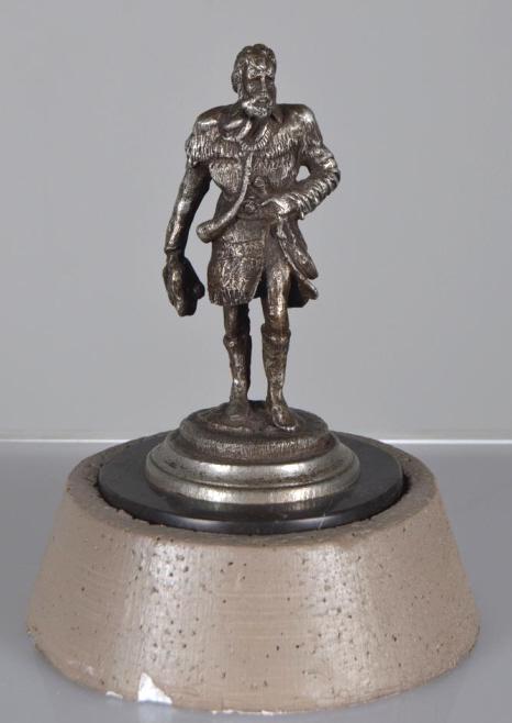 Ed Hamilton (American, B. 1947): Jean-Baptist-Point Du Sable, 1993 Black pioneer trader and founder of the settlement that later became the city of Chicago. Pewter Signed and dated 6 x 4 x 4 in. Condition: No apparent flaws Property 