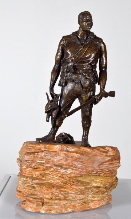 Ed Hamilton (American, B. 1947): York, 2003, 2/50 Scale cast of the Monument to York at Louisville Belvedere Bronze Signed and editioned (2/50) on left leg. 19.5 x 12 x 11 in. Condition: No apparent flaws Property of Anthony French. 