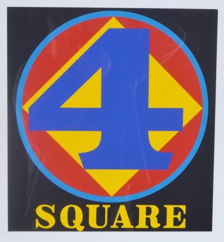 Robert Indiana (American, 1928-2018): 4 Square from the American Dream Portfolio, 1963 (1997) Serigraph on paper Unsigned Image: 17 x 16 in.;Frame:25.25 x 24 in. Matted and glazed in black wood frame Condition: No apparent flaws Property