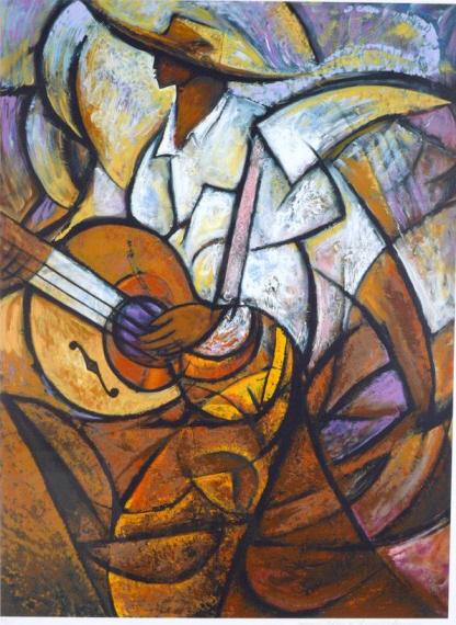 TWIN (Jerry & Terry Lynn) (American, B. 1975): El Senor Serigraph Signed lower right , Edition 160/325 on lower left Image: 36 x 29 in, ; Frame: 55 x 43 in. Matted and glazed in a black wood frame Condition: No apparent flaws Property of Anthony F