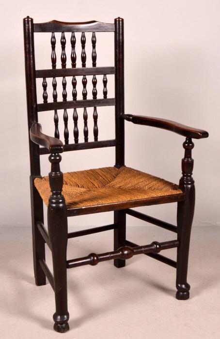 English Provincial Caned Oak Arm Chair (1 of 11)