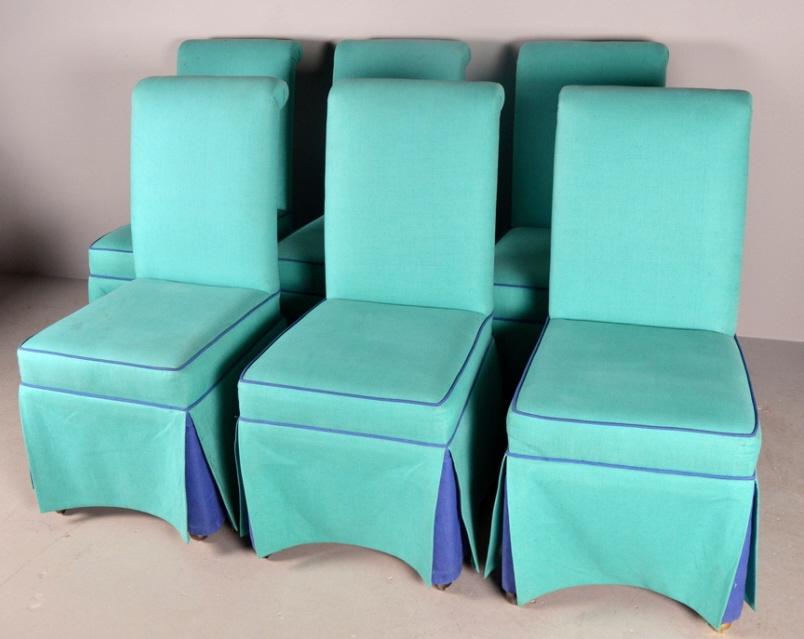 Six Linen Upholstered Dining Chairs (1 of 10)