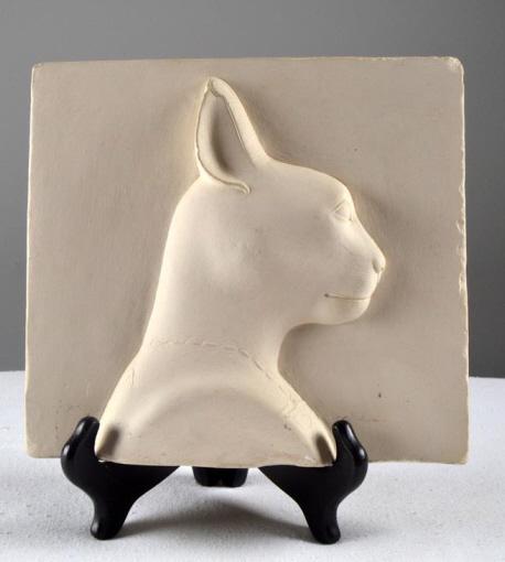 Composite Stone Plaque of a Cat (1 of 7)