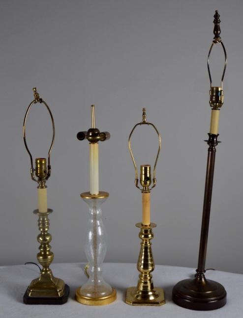 Collection of Brass Candlestick Table Lamps (1 of 8)