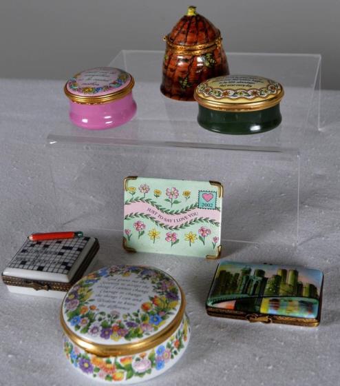 Seven Enamel English Pillboxes and One Keepsake (1 of 12)
