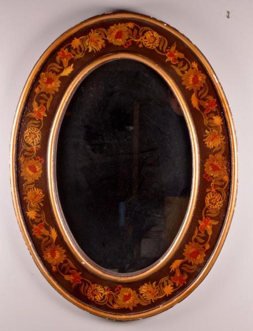Painted and Parcel Gilt Oval Wall Mirror (1 of 5)