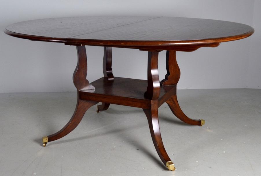 Regency Style Oak Pedestal Dining Table (1 of 8)