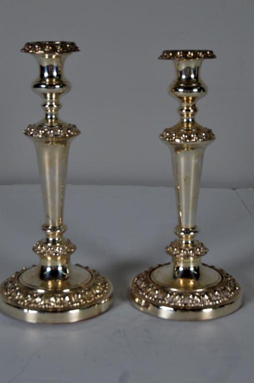 Pair of Sheffield Silver Candlesticks (1 of 6)