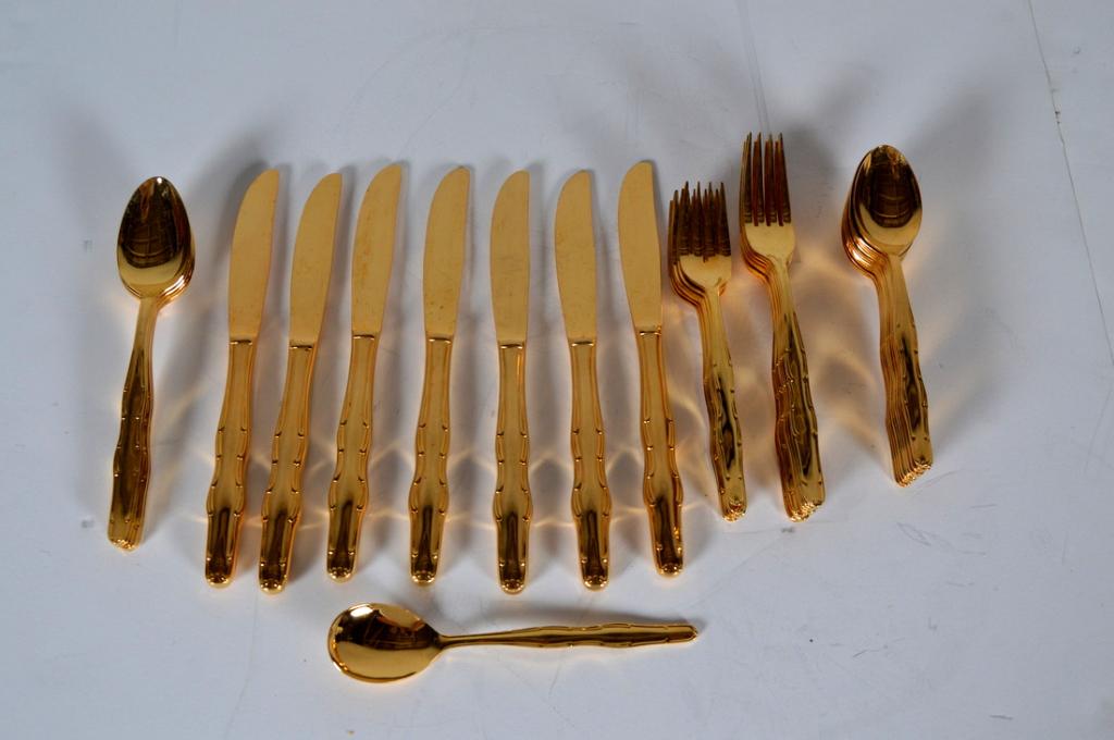 Piermont Stainless Steel Gold-Plate Flatware (1 of 5)