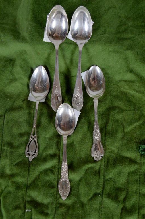Five Sterling Silver Teaspoons (1 of 8)