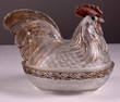 Glass Hen on Nest Candy Dish
