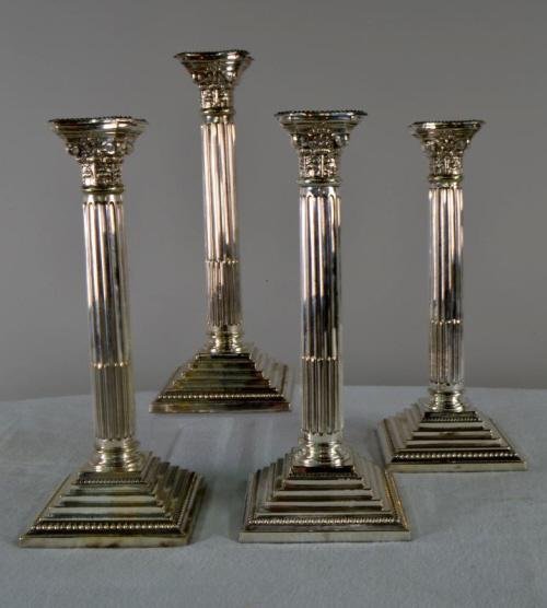 Four Neoclassical Silverplate Candlesticks (1 of 7)