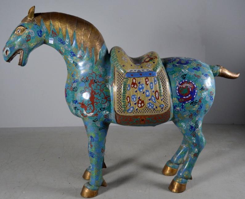 Large Cloisonne Horse Aug 08, 2021 Howard & Thomas Auction House in KY