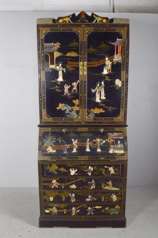 George III Style Chinoiserie Secretary Bookcase (1 of 12)