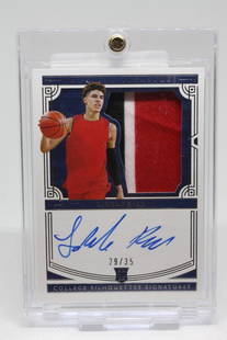 2020 National Treasures Col., LaMelo Ball #63, 29/35,: 2020 Panini National Treasures Collegiate, LaMelo Ball, Card #63, 29/35; Rookie Patch Autograph