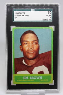 1963 Topps , Jim Brown #14, SGC 4: 1963 Topps , Jim Brown, Card #14; SGC 4 (VG/EX)